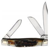 ROUGH RYDER RR2421 STOCKMAN CINNAMON STAG KNIFE