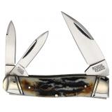 ROUGH RYDER RR2423 SWAYBACK CINNAMON STAG KINFE