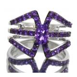 Genuine 2.66 ct Amethyst Designer Ring