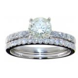 14kt White Gold 1.41 ct Diamond Bridal Ring Set