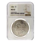 1886 MS62 - Morgan Silver Dollar