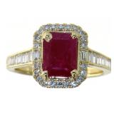 14k Yellow Gold 2.20 ct Ruby & Diamond Ring