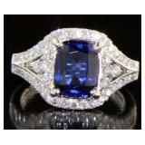 14kt Gold 3.50 ct Sapphire & Diamond Ring