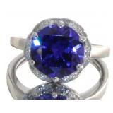 Round Brilliant 4.51 ct Tanzanite & Diamond Ring
