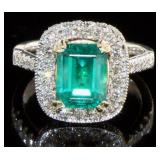 14kt Gold 4.68 ct Paraiba & Diamond Ring