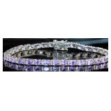Genuine 10.00 ct Tanzanite Tennis Bracelet