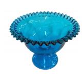 6.5 x 9.5 Ruffled Edge Blue Bowl