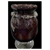 7.5 " Ruby & Clear Vase