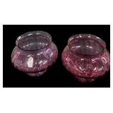 5 " Cranberry Pilgrim Glass Rose Bowl