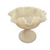 Satin Glass Pedestal Bowl