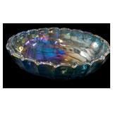 Carnival Glass Oval Footed Bowl