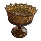 7.5 " Amber Pedestal Bowl