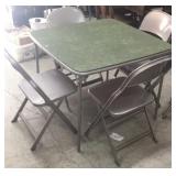 (5) PCS Estate Card Table And Four Chairs