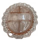 Pink Depression Open Lace Edge Platter