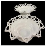 Pair Open Lace Edged Bowls