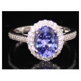14k Gold 2.52 ct Tanzanite & Diamond Ring