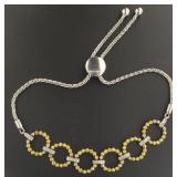 10kt Gold/Sterling Silver Diamond Bracelet