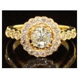 14kt Yellow Gold 1.56 ct Round Diamond Ring