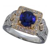 14k Gold 2.39 ct Sapphire & Diamond Ring