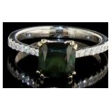 14kt Gold 2.30 ct Fancy Green Diamond Ring