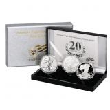 20th Anniversary American Silver Eagle 3 Coin Set