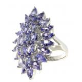 Genuine 5.08 ct Tanzanite & Diamond Dinner Ring
