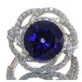 14kt Gold 8.77 ct Sapphire & Diamond Ring