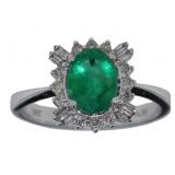 14kt Gold 1.55 ct  Natural Emerald & Diamond Ring