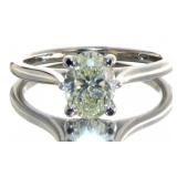 14kt Gold 1.30 ct Oval Diamond Solitaire Ring