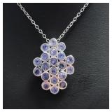 Natural 5.88 ct Tanzanite Designer Necklace