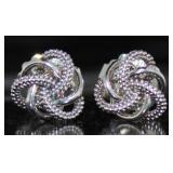Sterling Silver David Yurman Swirl Stud Earrings