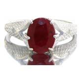 Oval 2.25 ct Natural Ruby & Diamond Ring
