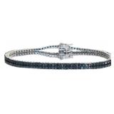 10kt Gold 2.00 ct Blue Diamond Tennis Bracelet