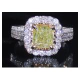 14kt Gold 2.14 ct Fancy Yellow Diamond Ring