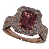 14k Rose Gold 2.90 ct Tourmaline & Diamond Ring