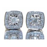 Cushion Cut Diamond Halo Earrings