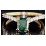 14k Gold 1.31 ct Green Diamond Ring