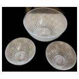 Lead Crystal Salad Bowl & 8 Serving Bowls