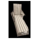 Pair Striped Lawn Loungers