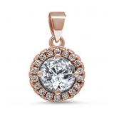 Rose Toned 2.00 ct White Topaz Halo Pendant