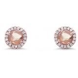 Round 2.60ct Morganite & White Topaz Halo Earrings