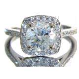 14K White Gold 2.44 ct Round Diamond Ring