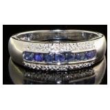 Antique Style Natural Sapphire & Diamond Ring