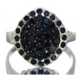 Brilliant 2.20 ct Black Diamond Coctail Ring