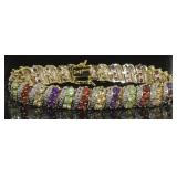 Genuine 9.57 ct Gemstone & Diamond Accent Bracelet