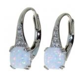 Elegant 2.00 ct White Opal Cushion Cut Earrings