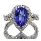 Pear Cut 3.10 ct Tanzanite Fashion Ring