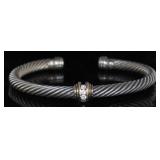 18kt Gold & SS DAVID YURMAN Diamond Cuff Bracelet