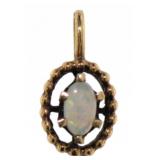 10kt Gold Vintage Opal Pendant