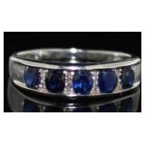 10kt Gold Sapphire & Diamond Band